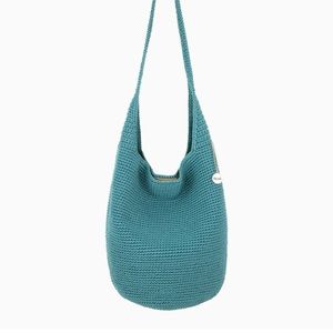 NWT The Sak Hobo 120 medium crochet purse blue teal crossbody bag boho